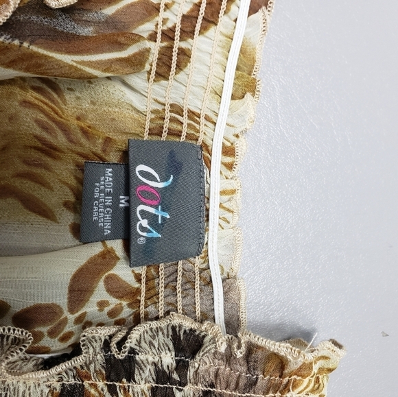 3/$15 dots sheer animal print top women's size medium - Picture 6 of 10